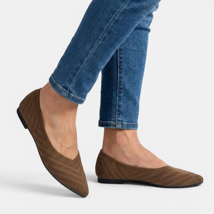 Women's high-quality PU flat shoes by LondonLaneStore featuring a stylish square toe and casual orthopedic footwear design.