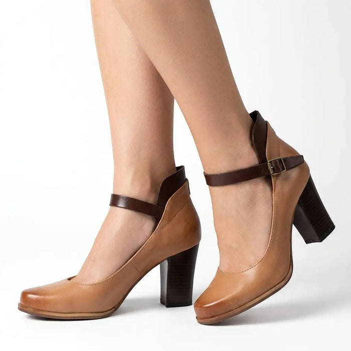 Women's leather heel sandals with adjustable straps, stylish orthopedic summer footwear from LondonLaneStore.