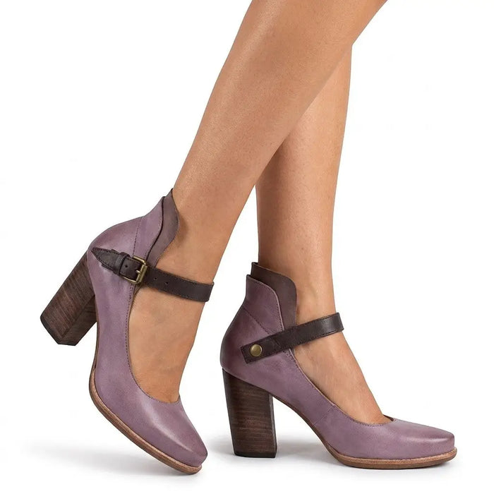 Women's leather heel sandals with elegant adjustable straps, orthopedic design, perfect for summer footwear by LondonLaneStore.
