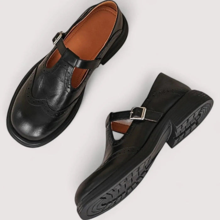 Women’s leather Mary Jane shoes by LondonLaneStore, supportive orthopedic footwear with classic design and comfortable fit.