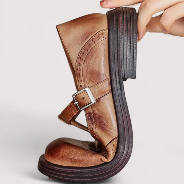 Women’s leather Mary Jane shoes by LondonLaneStore, supportive orthopedic footwear with classic design and comfortable fit.