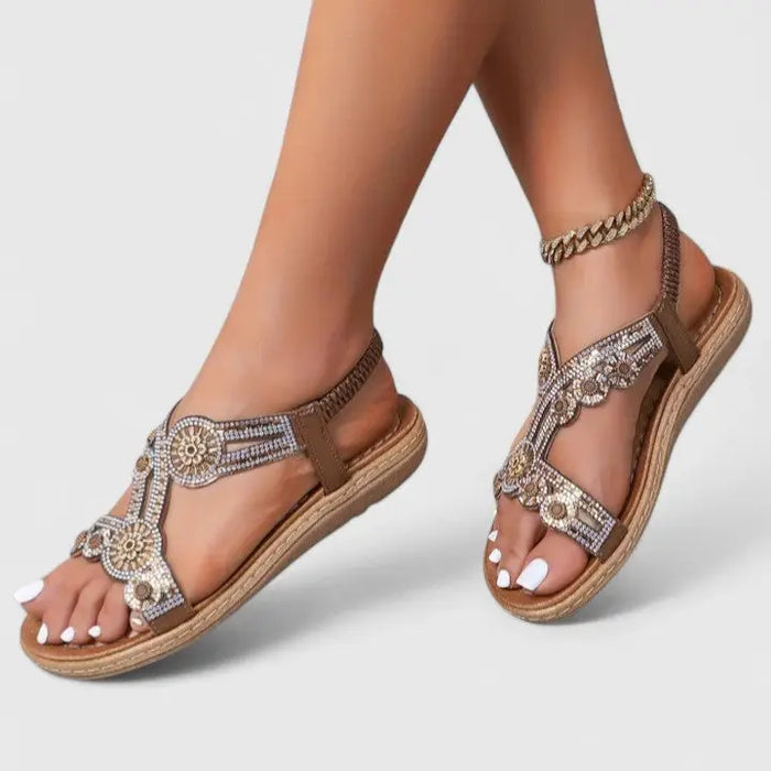 Women's leather orthopedic sandals by LondonLaneStore, open-toe summer footwear with cushioned support and stylish design.