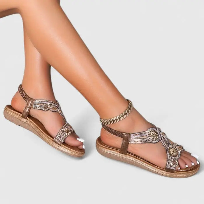 Women's leather orthopedic sandals by LondonLaneStore featuring open-toe design and comfortable summer footwear.