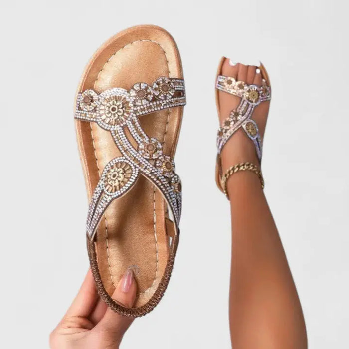 Women’s leather orthopedic sandals by LondonLaneStore featuring open-toe design and comfortable summer footwear for women.