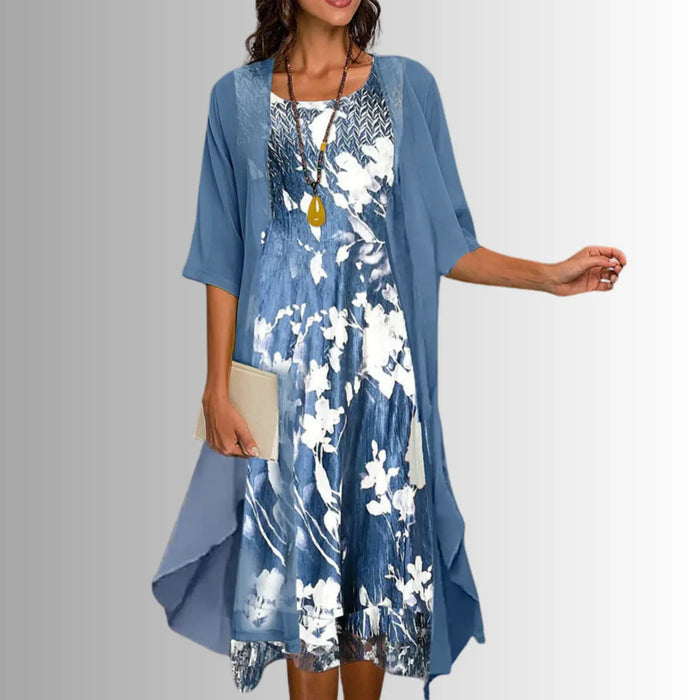 Women's lightweight polyester 2-piece summer dress set featuring a breezy, relaxed fit for warm weather.