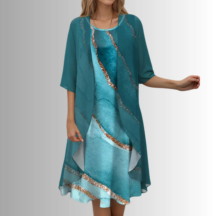 Women’s lightweight polyester 2-piece summer dress set with a breezy, relaxed fit, perfect for warm weather.