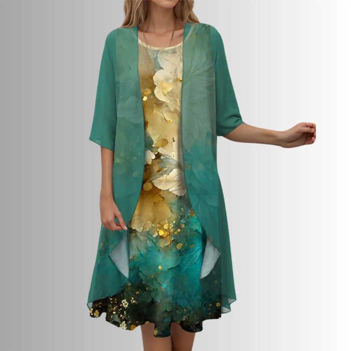 Women's lightweight polyester 2-piece summer dress set with a breezy, relaxed fit, perfect for warm weather comfort.