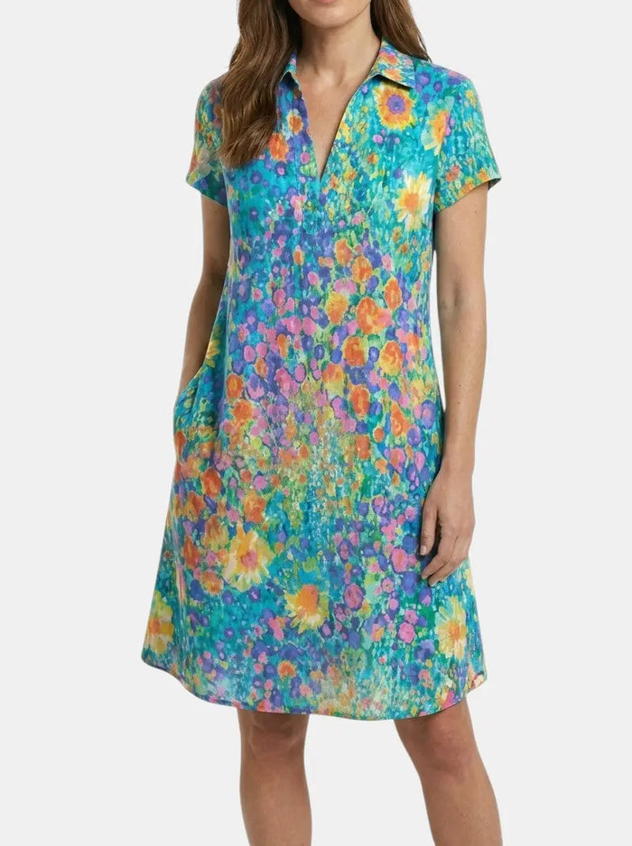 Women's lightweight bohemian maxi dress by LondonLaneStore, flowing summer dress with a relaxed, elegant fit and vibrant pattern.