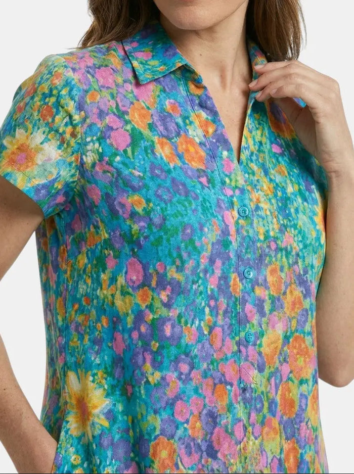 Women's lightweight bohemian maxi dress by LondonLaneStore, flowing summer dress with a relaxed, elegant fit and vibrant pattern.