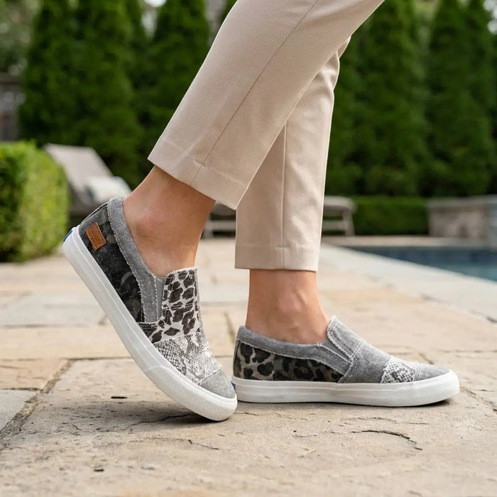 Women's lightweight canvas slip-on sneakers by LondonLaneStore, showcasing comfortable orthopedic shoes for everyday wear.