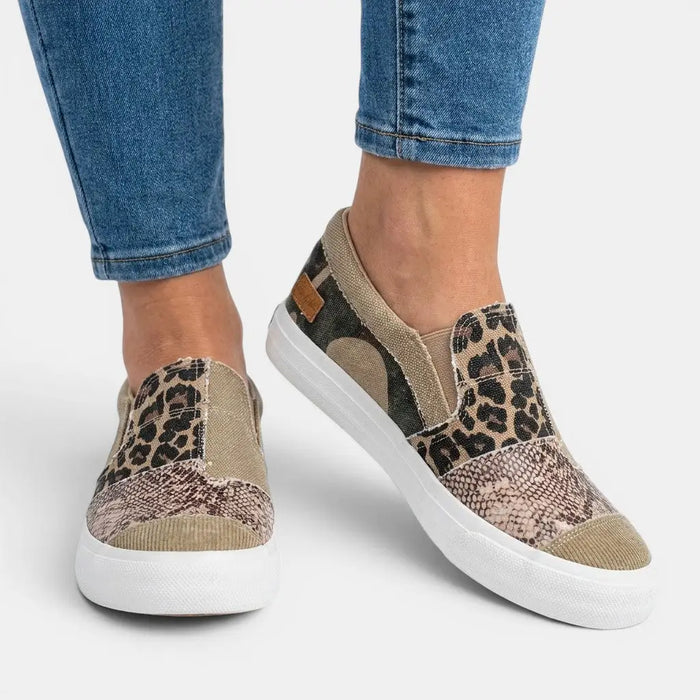 Women's lightweight canvas slip-on sneakers by LondonLaneStore, featuring comfortable orthopedic design and casual everyday style.