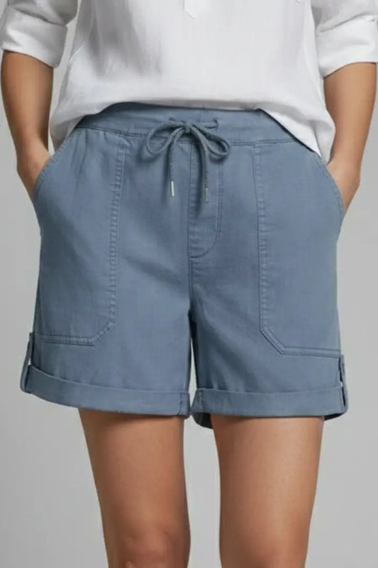 Lightweight women's casual pocket shorts in relaxed fit, perfect for summer, from LondonLaneStore.