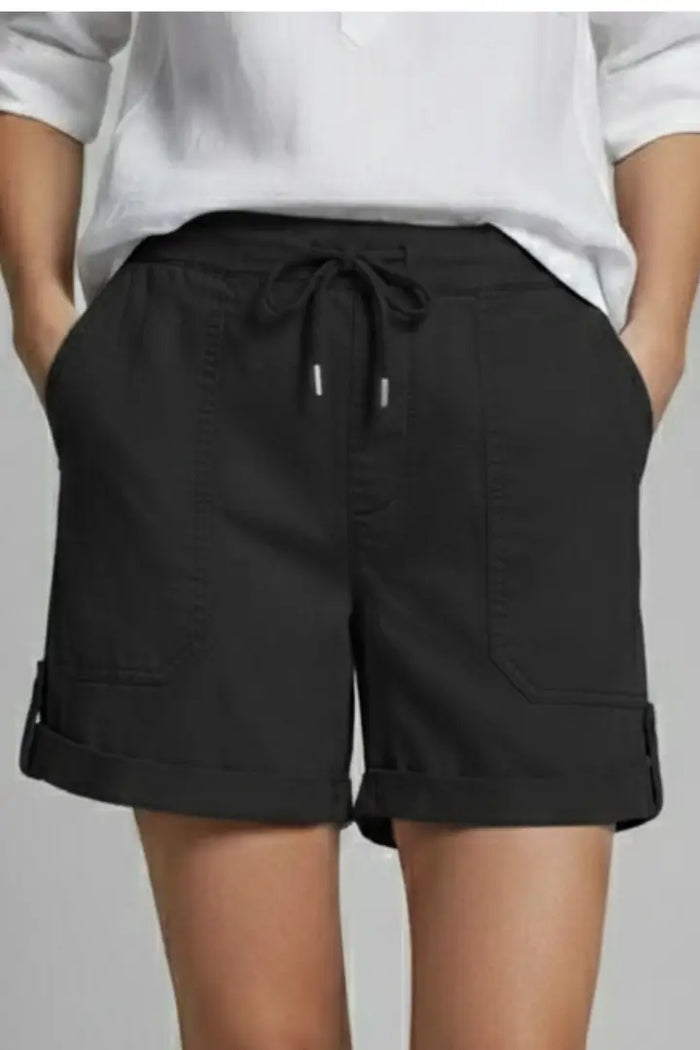 Lightweight women's casual pocket shorts in relaxed fit, perfect for summer, by LondonLaneStore, shown in the image.