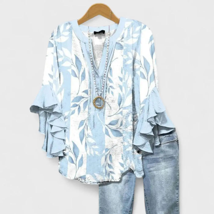 Lightweight cotton women's blouse with long sleeves, airy summer top from LondonLaneStore, casual and comfortable for warm weather.