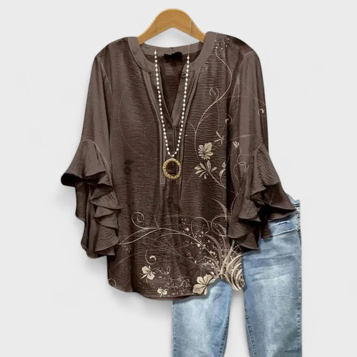 Women's lightweight cotton blouse with long sleeves, airy summer top from LondonLaneStore, perfect for warm weather wear.