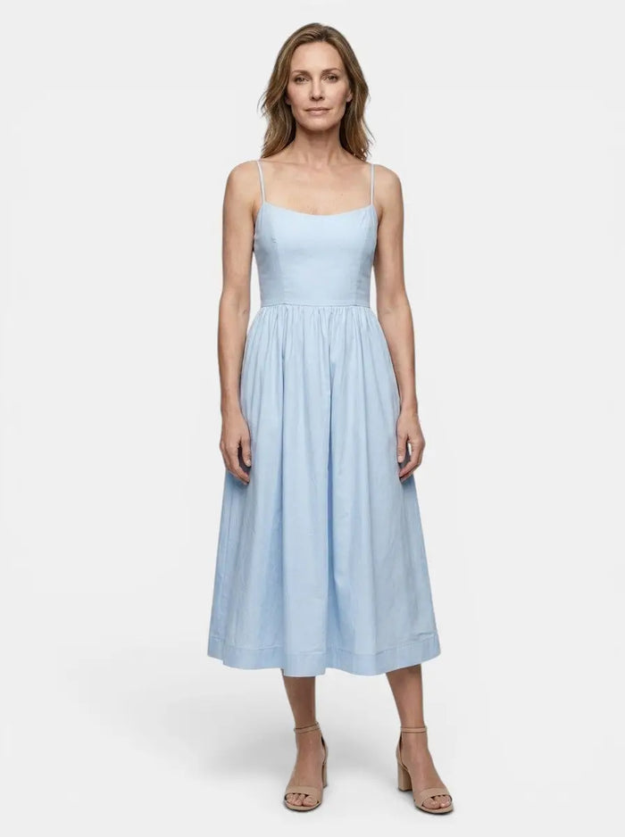 Elegant sleeveless women's maxi dress from LondonLaneStore, lightweight cotton, perfect for summer formal occasions.