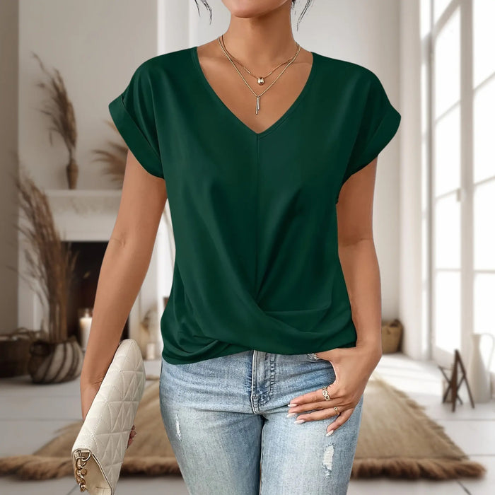 Women’s lightweight cotton T-shirt with soft sweetheart neckline, casual style, from LondonLaneStore.