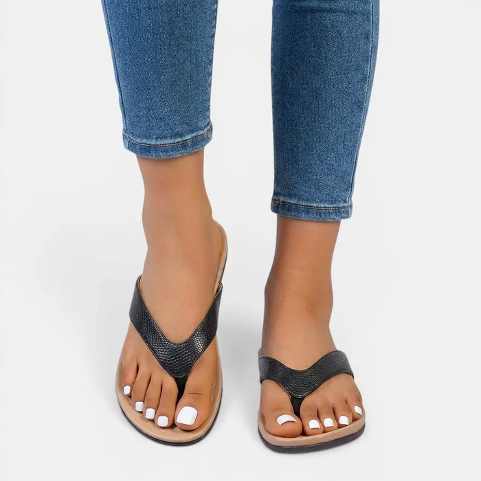 Women's lightweight fabric mules by LondonLaneStore, orthopedic summer sandals with comfortable toe separator design.
