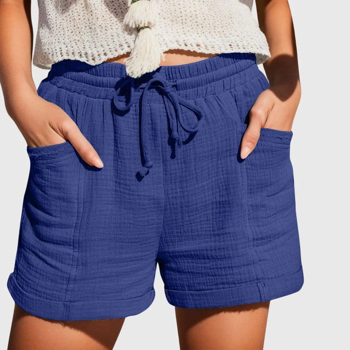 Lightweight women's wide-leg shorts by LondonLaneStore, featuring breezy comfortable fabric perfect for summer wear.