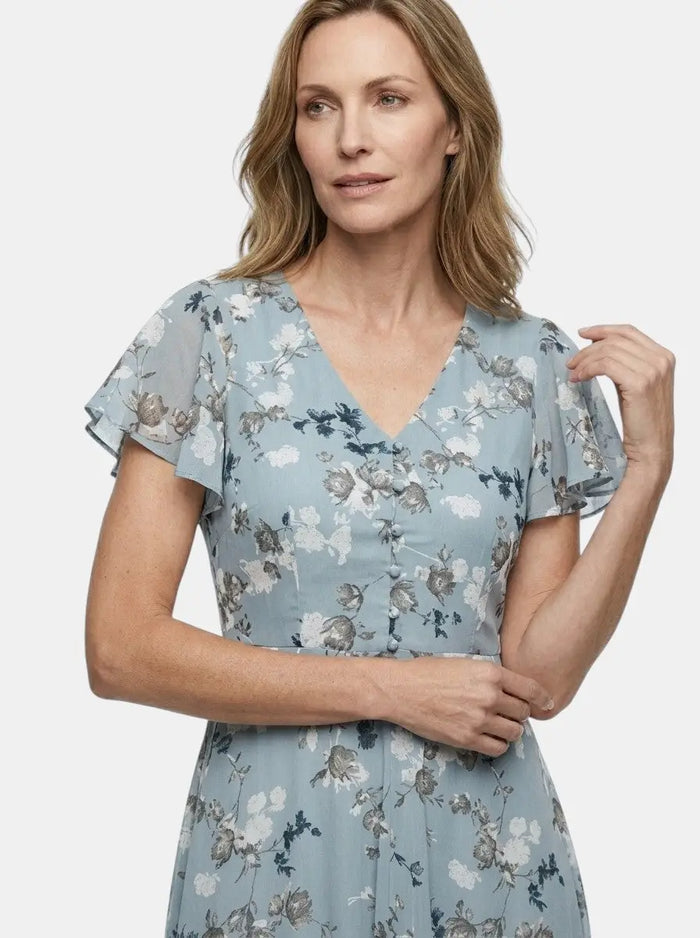 Women's lightweight floral maxi dress by LondonLaneStore, flowing summer style with elegant floral patterns and a comfortable fit.
