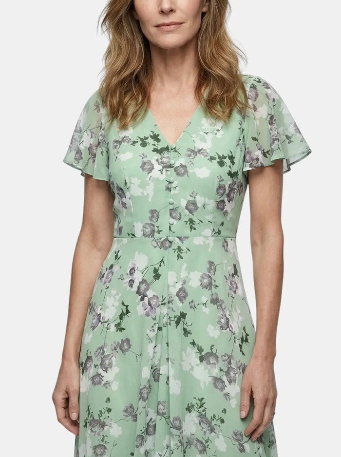 Women's lightweight floral maxi dress by LondonLaneStore, flowing summer style with vibrant floral pattern and elegant design.