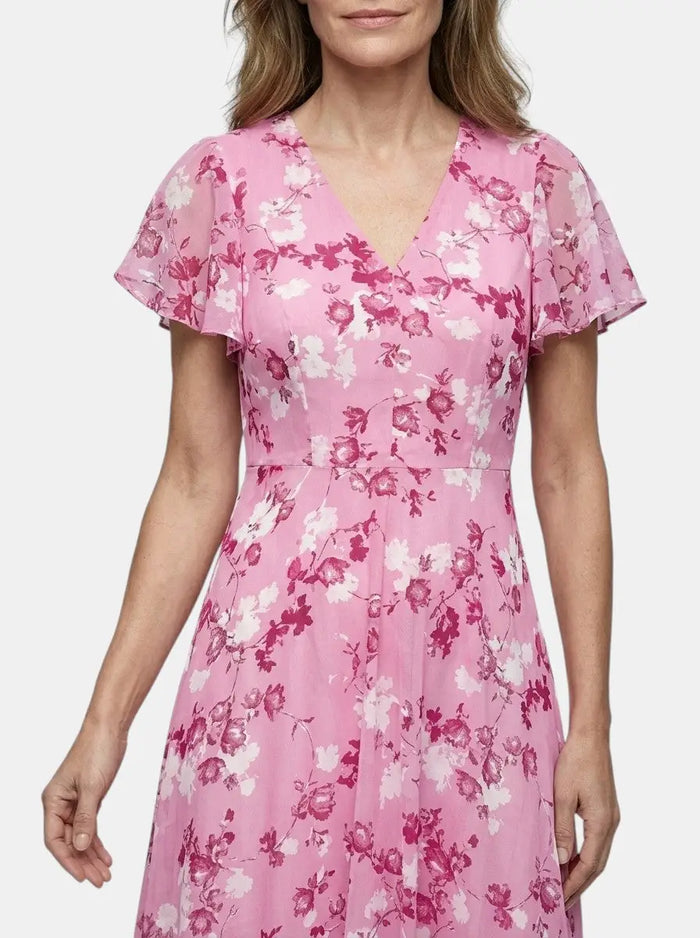 Women's lightweight floral maxi dress by LondonLaneStore featuring a flowing, elegant summer style and vibrant floral patterns.