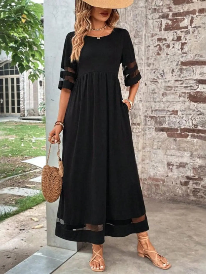 Women’s lightweight jersey maxi dress by LondonLaneStore featuring a flowy design and tummy control for summer wear.