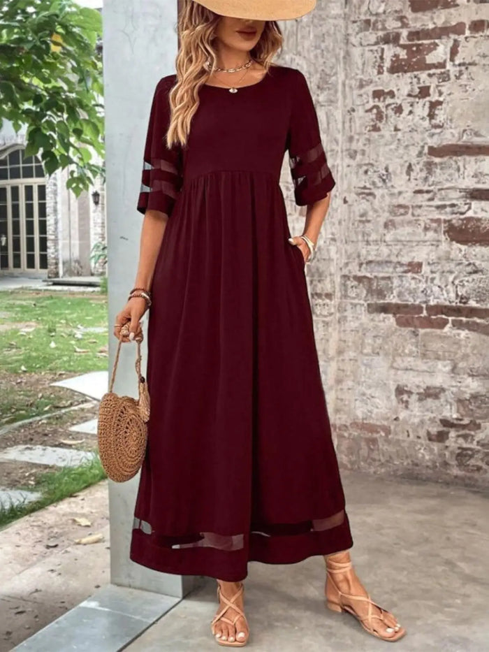 Women’s lightweight jersey maxi dress with flowy design and tummy control, perfect for summer, by LondonLaneStore.