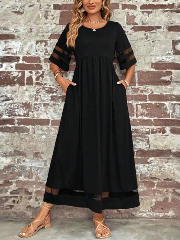 Women's lightweight jersey maxi dress by LondonLaneStore featuring a flowy fit and tummy control for summer wear.