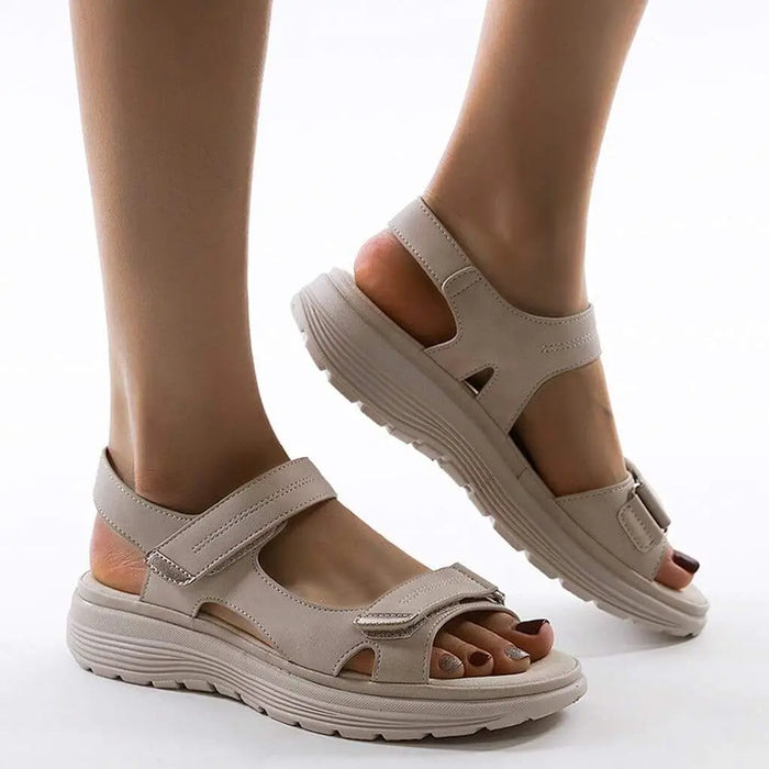 Women's lightweight open toe orthopedic sandals with double straps, designed for comfort and summer wear.