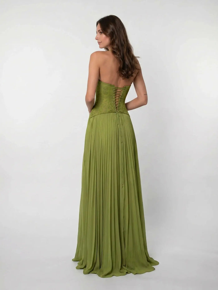 Women's Lightweight Pleated Corset Maxi Dress | Elegant Flowing Summer Evening Gown LondonLaneStore