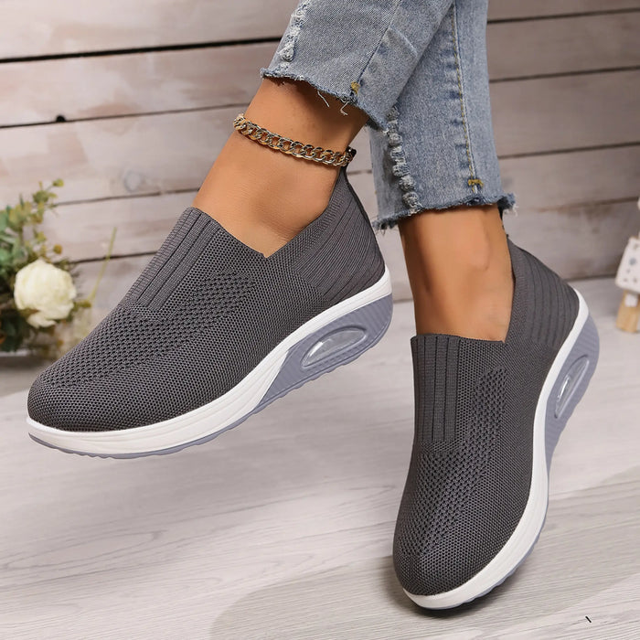 Women's lightweight slip-on sneakers by LondonLaneStore, orthopedic walking shoes with comfortable casual design.