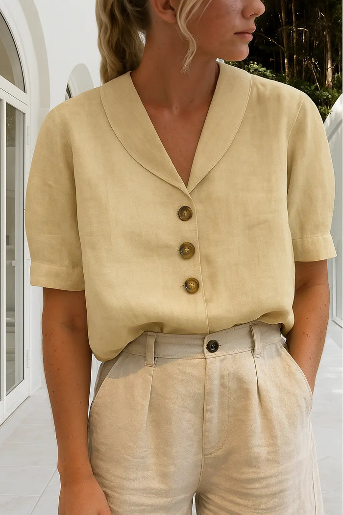 Women’s lightweight white wrap blouse with long sleeves, elegant summer top, from LondonLaneStore.