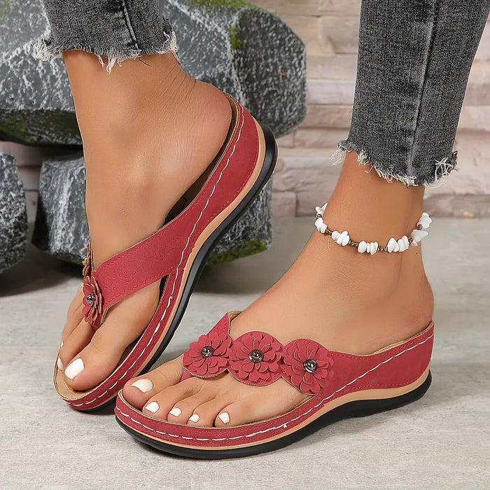 Women’s orthopedic leather sandals from LondonLaneStore, slip-on summer footwear with cushioned support and stylish design.