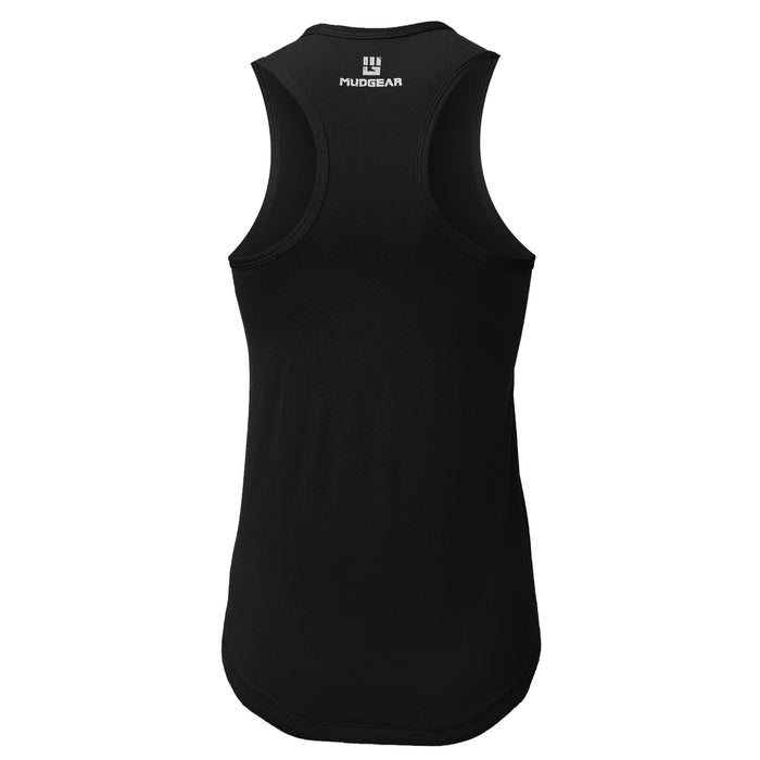 Mudgear Women’s Performance Racerback Tank Back (Black)