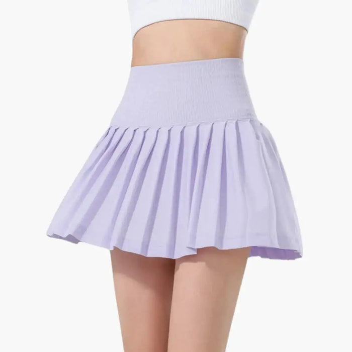 Women’s plain woven midi skirt with high waist and structured pleated design, stylish and versatile for everyday wear.