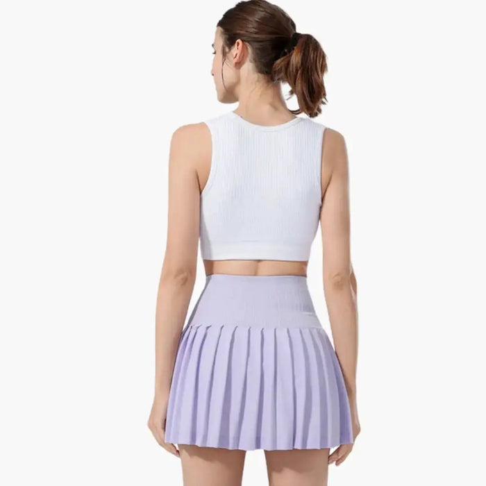Women's plain woven midi skirt with high waist and pleated design, structured and stylish for versatile everyday wear.