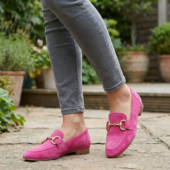 Women’s premium suede penny loafers by LondonLaneStore, elegant slip-on flats with a classic design and all-day comfort.