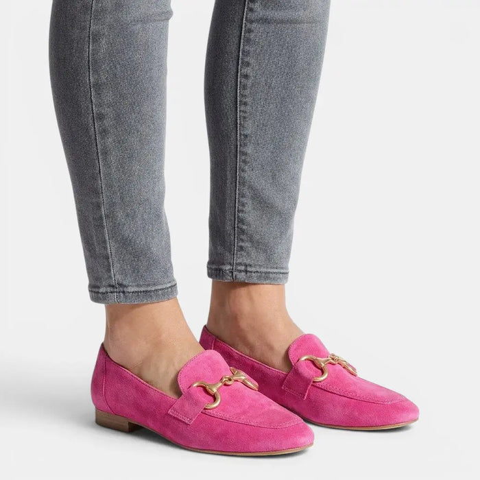 Women's premium suede penny loafers by LondonLaneStore, elegant slip-on flats with comfortable all-day wear.