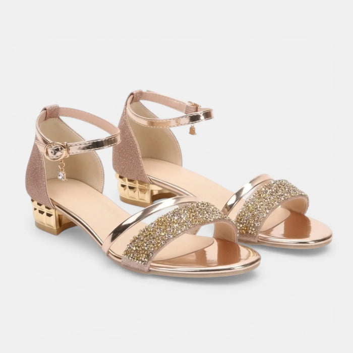 Women's PU leather open toe sandals with ankle strap and block heels, stylish and comfortable for warm weather.