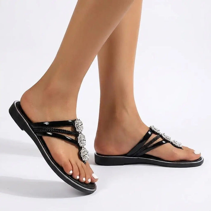 Women's orthotic rhinestone sandals by LondonLaneStore featuring elegant design and comfortable summer footwear.