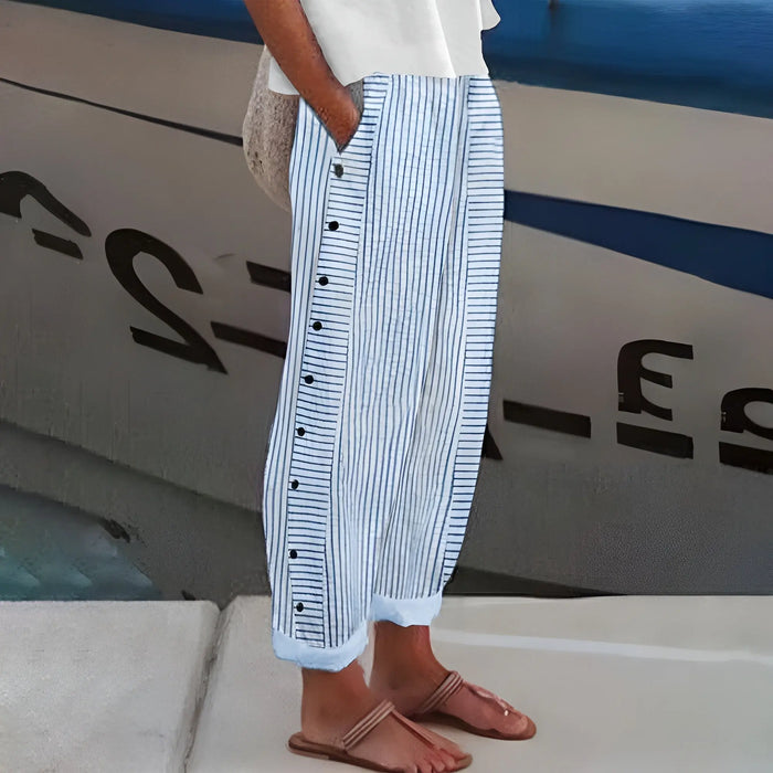 Women’s soft fabric straight-leg pants by LondonLaneStore with a relaxed fit and side pockets, perfect for comfortable everyday wear.