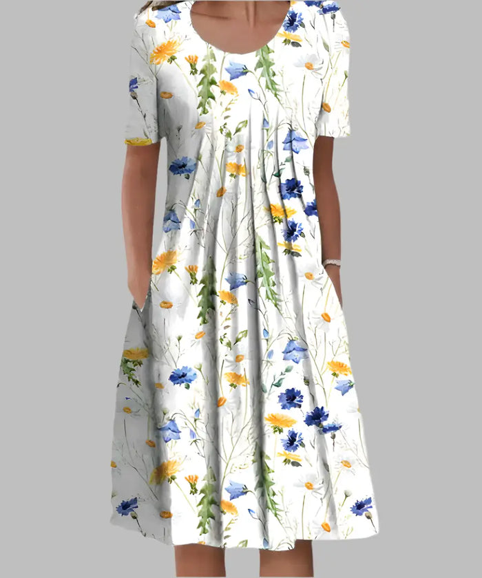 Women's soft polyester midi dress by LondonLaneStore featuring a flowy, elegant summer dress design.