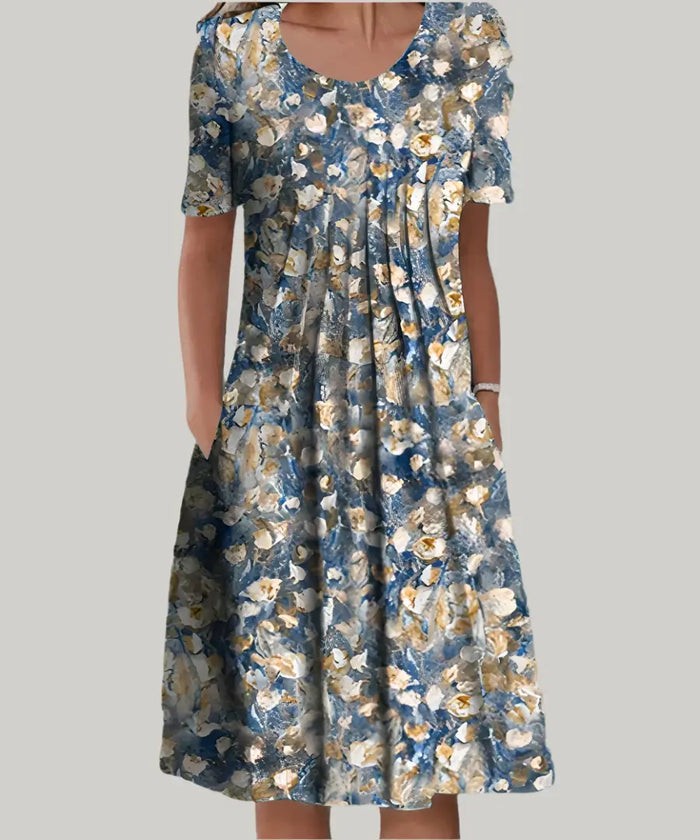 Women’s soft polyester midi dress by LondonLaneStore, elegant flowy summer dress with a relaxed fit and feminine silhouette.