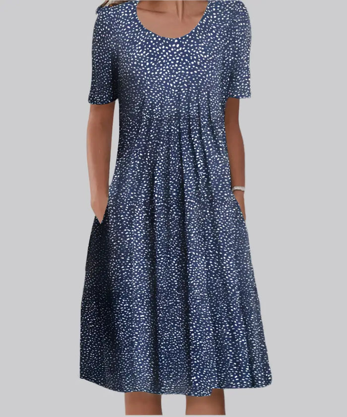 Elegant women's soft polyester midi dress by LondonLaneStore, flowy summer dress with a comfortable and stylish fit.