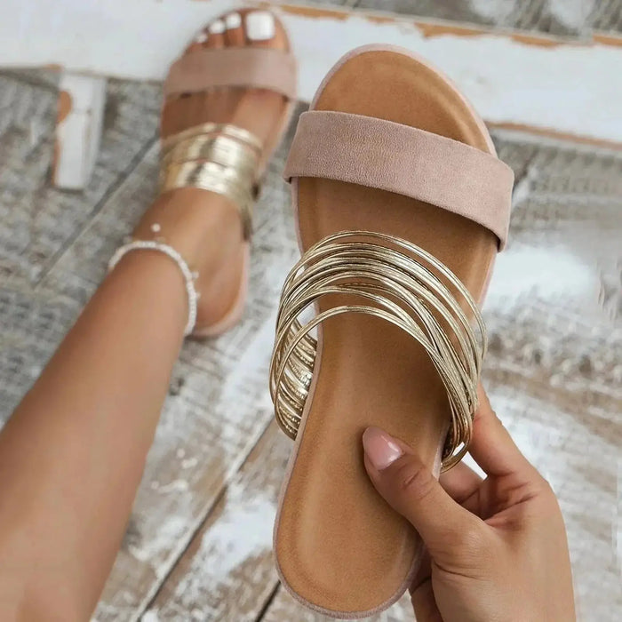 Women’s soft suede orthopedic sandals by LondonLaneStore featuring lightweight slip-on design and cushioned footbed for summer comfort.