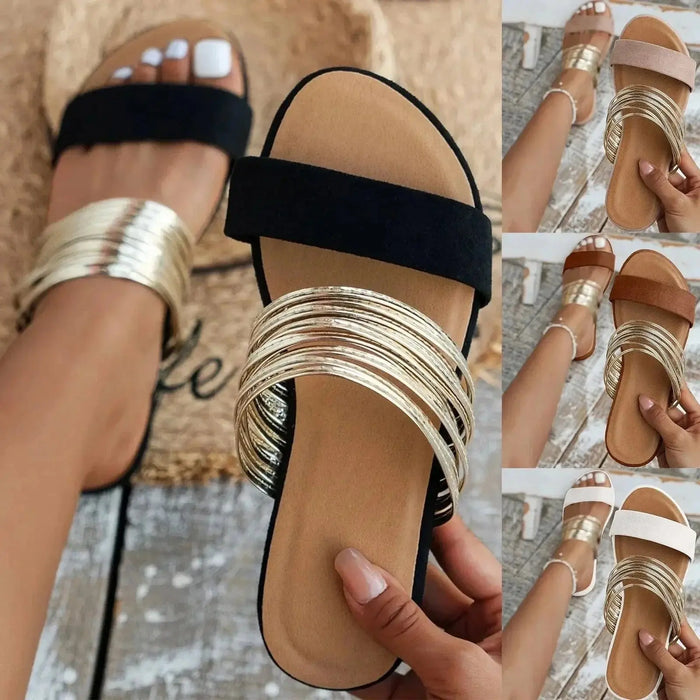 Women’s soft suede orthopedic sandals by LondonLaneStore, lightweight slip-ons with cushioned insoles for summer comfort.
