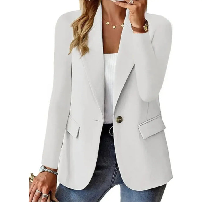 Women’s softly structured black blazer by LondonLaneStore, tailored modern jacket for versatile occasions.