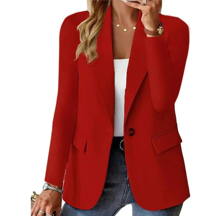 Women's softly structured black blazer by LondonLaneStore, tailored modern jacket with sleek fit, ideal for versatile occasions.