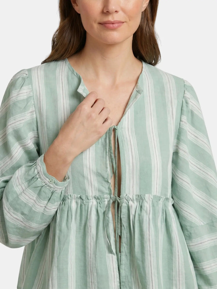 Women's Striped Cotton Peplum Shirt and Shorts Set | Relaxed Fit Summer Outfit LondonLaneStore
